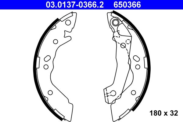 ATE 03.0137-0366.2 - Jeu de mâchoires de frein cwaw.fr