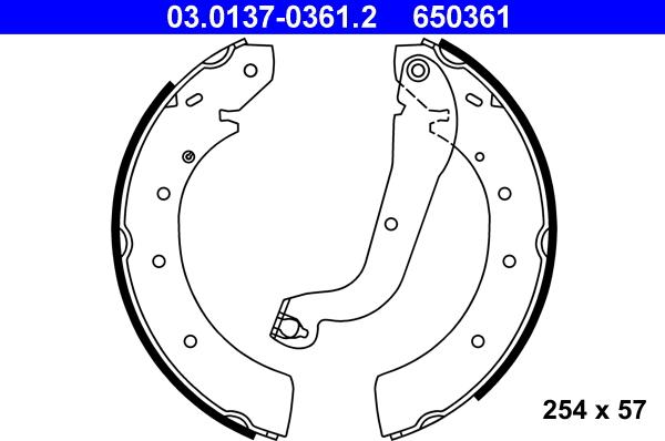 ATE 03.0137-0361.2 - Jeu de mâchoires de frein cwaw.fr