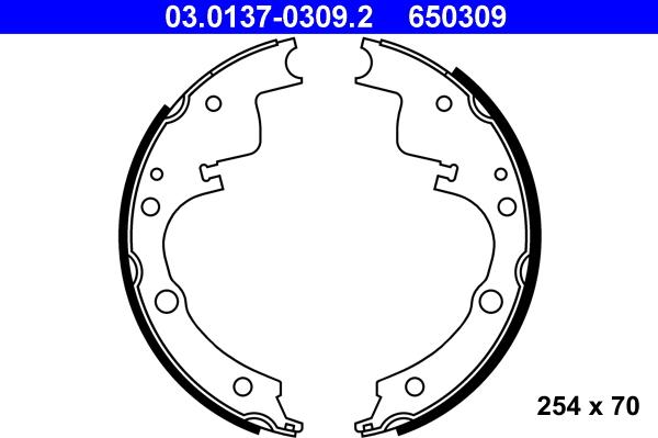 ATE 03.0137-0309.2 - Jeu de mâchoires de frein cwaw.fr