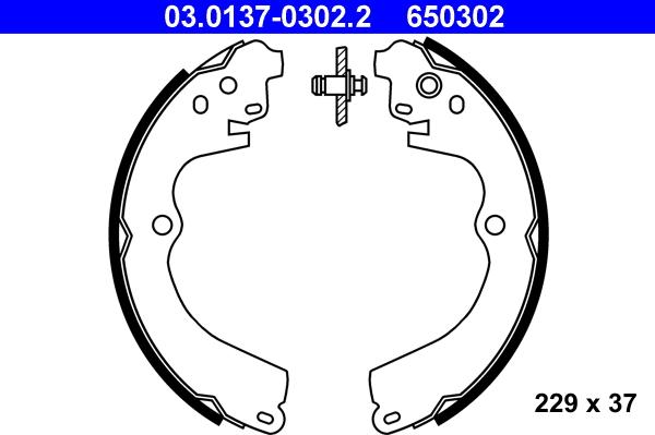 ATE 03.0137-0302.2 - Jeu de mâchoires de frein cwaw.fr