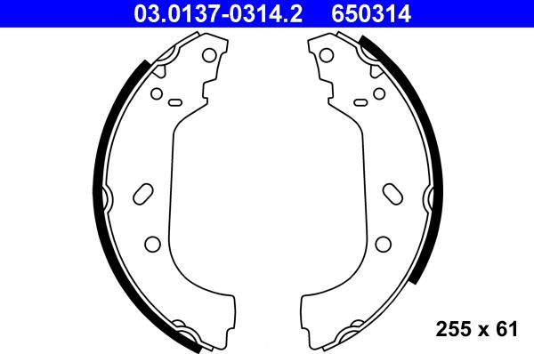 ATE 03.0137-0314.2 - Jeu de mâchoires de frein cwaw.fr