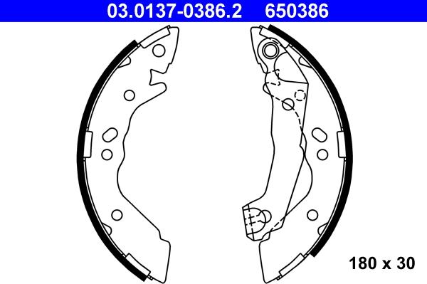 ATE 03.0137-0386.2 - Jeu de mâchoires de frein cwaw.fr