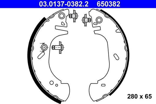 ATE 03.0137-0382.2 - Jeu de mâchoires de frein cwaw.fr