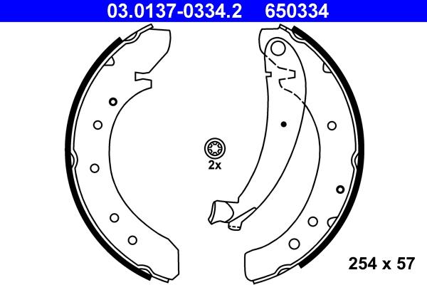 ATE 03.0137-0334.2 - Jeu de mâchoires de frein cwaw.fr