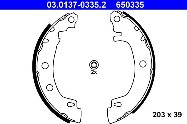 ATE 03.0137-0335.2 - Jeu de mâchoires de frein cwaw.fr