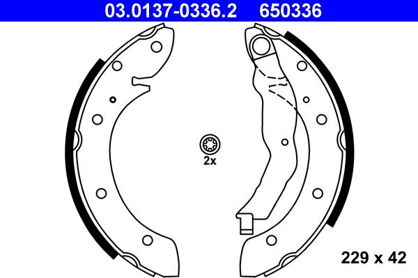 ATE 03.0137-0336.2 - Jeu de mâchoires de frein cwaw.fr