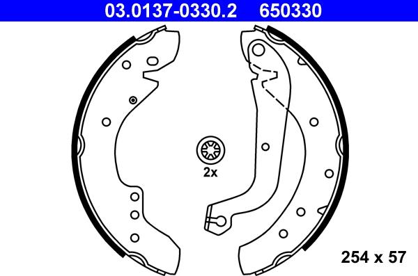 ATE 03.0137-0330.2 - Jeu de mâchoires de frein cwaw.fr