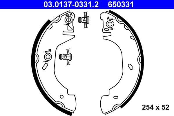 ATE 03.0137-0331.2 - Jeu de mâchoires de frein cwaw.fr