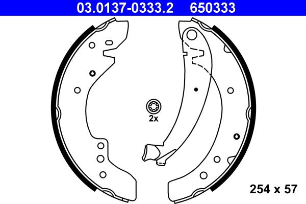 ATE 03.0137-0333.2 - Jeu de mâchoires de frein cwaw.fr