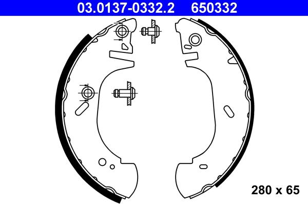 ATE 03.0137-0332.2 - Jeu de mâchoires de frein cwaw.fr