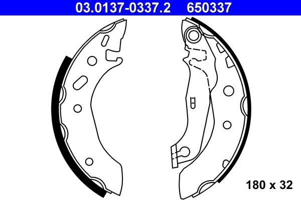 ATE 03.0137-0337.2 - Jeu de mâchoires de frein cwaw.fr