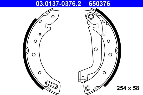 ATE 03.0137-0376.2 - Jeu de mâchoires de frein cwaw.fr