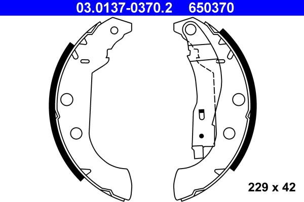 ATE 03.0137-0370.2 - Jeu de mâchoires de frein cwaw.fr