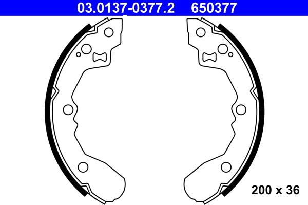 ATE 03.0137-0377.2 - Jeu de mâchoires de frein cwaw.fr