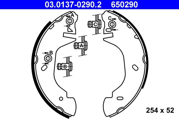 ATE 03.0137-0290.2 - Jeu de mâchoires de frein cwaw.fr