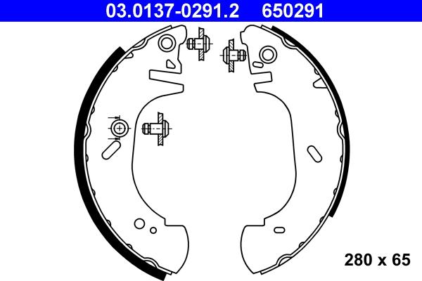 ATE 03.0137-0291.2 - Jeu de mâchoires de frein cwaw.fr