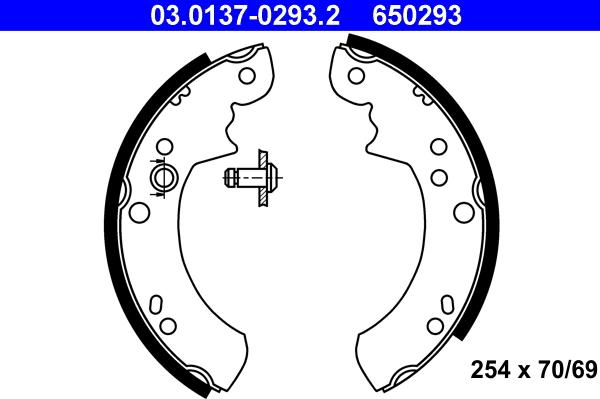 ATE 03.0137-0293.2 - Jeu de mâchoires de frein cwaw.fr