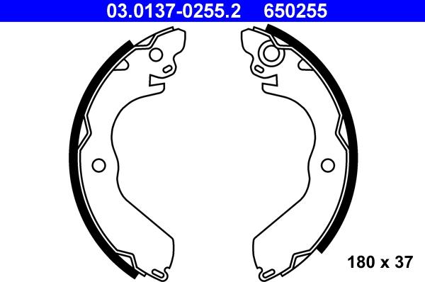 ATE 03.0137-0255.2 - Jeu de mâchoires de frein cwaw.fr