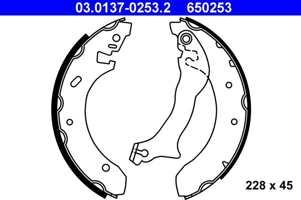 ATE 03.0137-0253.2 - Jeu de mâchoires de frein cwaw.fr