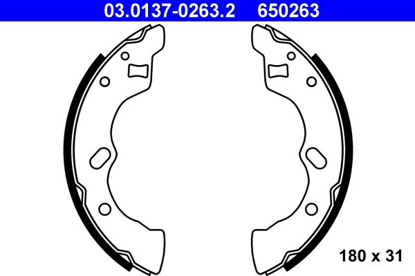 ATE 03.0137-0263.2 - Jeu de mâchoires de frein cwaw.fr