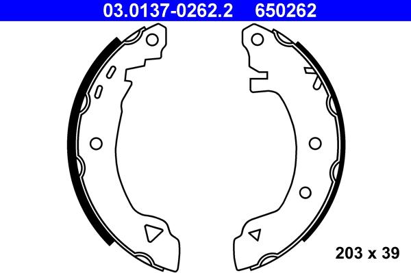 ATE 03.0137-0262.2 - Jeu de mâchoires de frein cwaw.fr