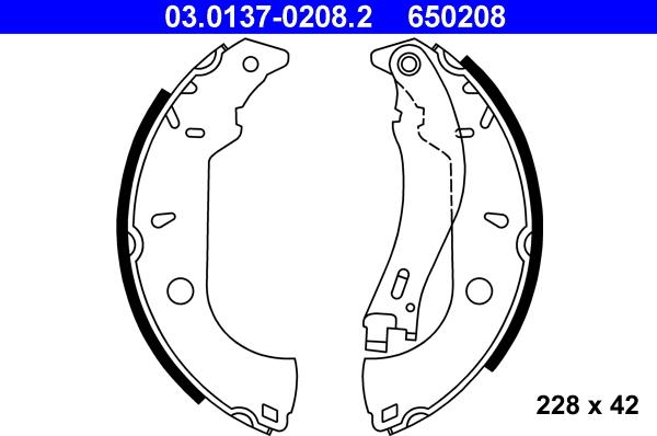 ATE 03.0137-0208.2 - Jeu de mâchoires de frein cwaw.fr