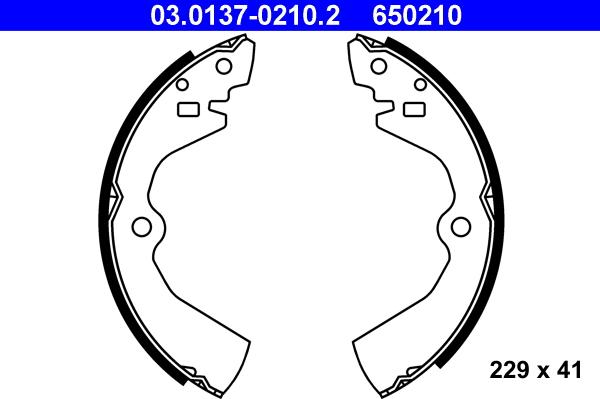 ATE 03.0137-0210.2 - Jeu de mâchoires de frein cwaw.fr