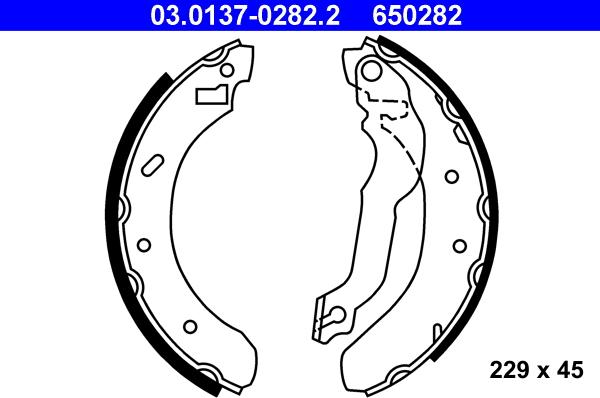 ATE 03.0137-0282.2 - Jeu de mâchoires de frein cwaw.fr