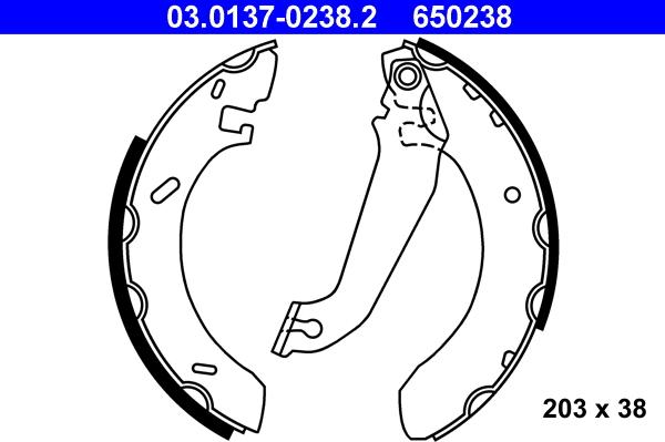 ATE 03.0137-0238.2 - Jeu de mâchoires de frein cwaw.fr