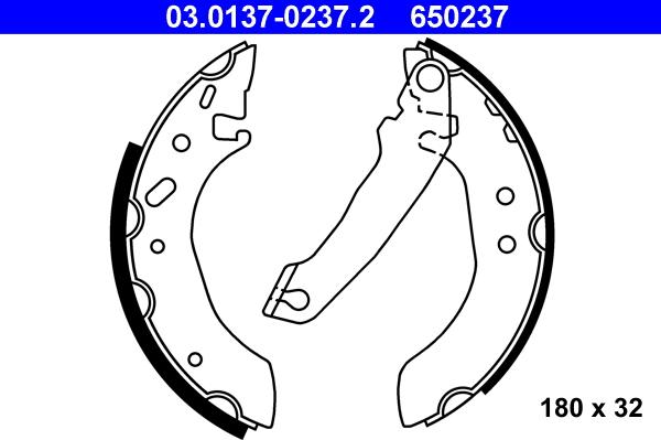 ATE 03.0137-0237.2 - Jeu de mâchoires de frein cwaw.fr