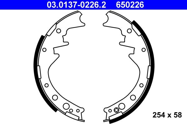 ATE 03.0137-0226.2 - Jeu de mâchoires de frein cwaw.fr