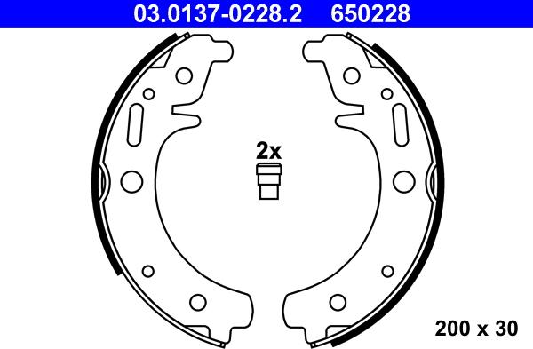 ATE 03.0137-0228.2 - Jeu de mâchoires de frein cwaw.fr