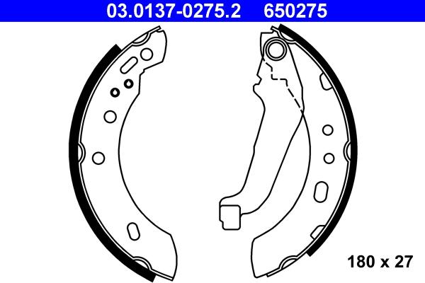 ATE 03.0137-0275.2 - Jeu de mâchoires de frein cwaw.fr