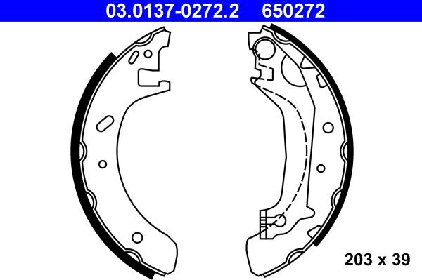 ATE 03.0137-0272.2 - Jeu de mâchoires de frein cwaw.fr