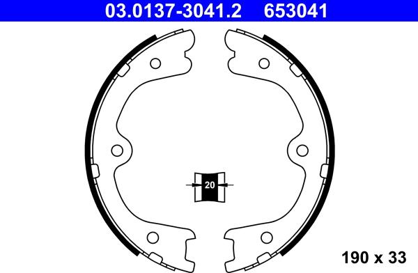 ATE 03.0137-3041.2 - Jeu de mâchoires de frein, frein de stationnement cwaw.fr