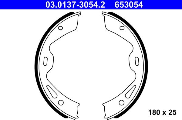 ATE 03.0137-3054.2 - Jeu de mâchoires de frein, frein de stationnement cwaw.fr