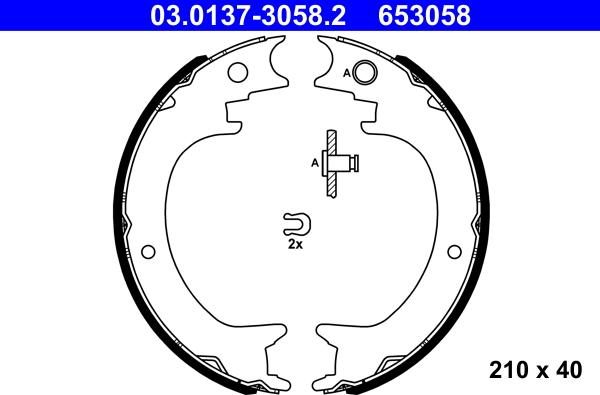 ATE 03.0137-3058.2 - Jeu de mâchoires de frein, frein de stationnement cwaw.fr