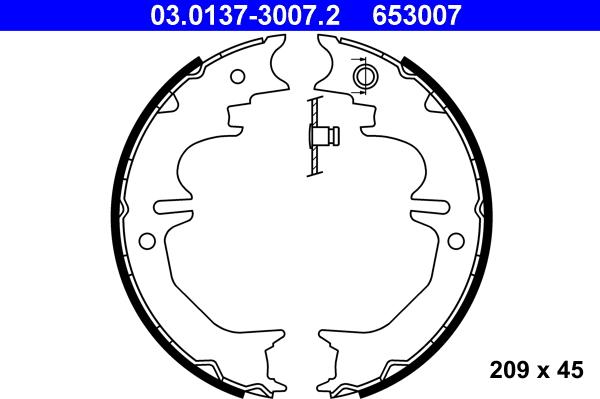 ATE 03.0137-3007.2 - Jeu de mâchoires de frein, frein de stationnement cwaw.fr