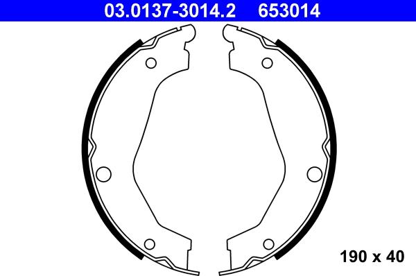 ATE 03.0137-3014.2 - Jeu de mâchoires de frein, frein de stationnement cwaw.fr