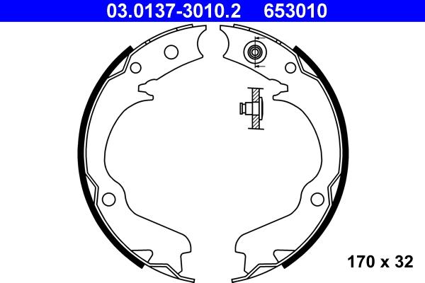 ATE 03.0137-3010.2 - Jeu de mâchoires de frein, frein de stationnement cwaw.fr