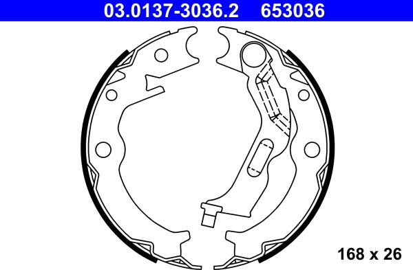 ATE 03.0137-3036.2 - Jeu de mâchoires de frein, frein de stationnement cwaw.fr