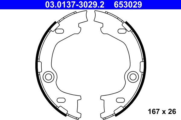 ATE 03.0137-3029.2 - Jeu de mâchoires de frein, frein de stationnement cwaw.fr