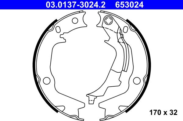 ATE 03.0137-3024.2 - Jeu de mâchoires de frein, frein de stationnement cwaw.fr