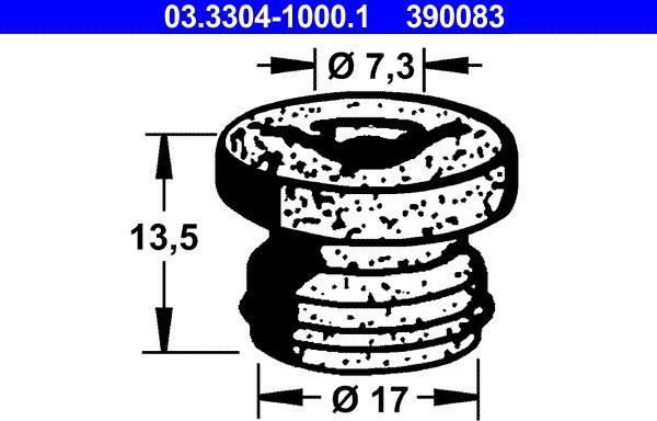 ATE 03.3304-1000.1 - Bouchon, filtre déshydratant du liquide de frein cwaw.fr