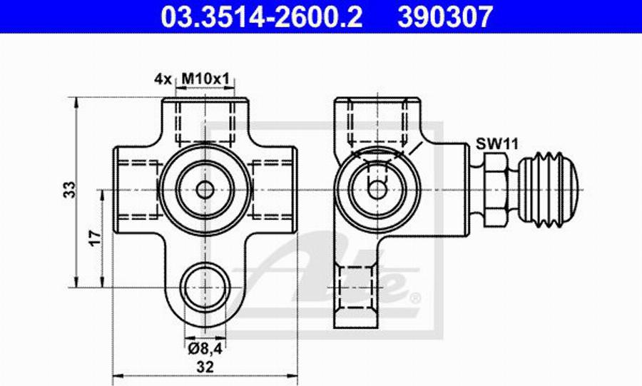 ATE 11.9571-9939.2 - Étrier de frein cwaw.fr