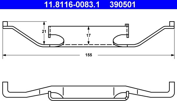 ATE 11.8116-0083.1 - Ressort, étrier de frein cwaw.fr