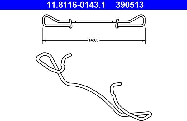 ATE 11.8116-0143.1 - Ressort, étrier de frein cwaw.fr