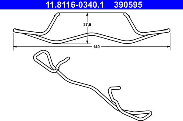 ATE 11.8116-0340.1 - Ressort, étrier de frein cwaw.fr