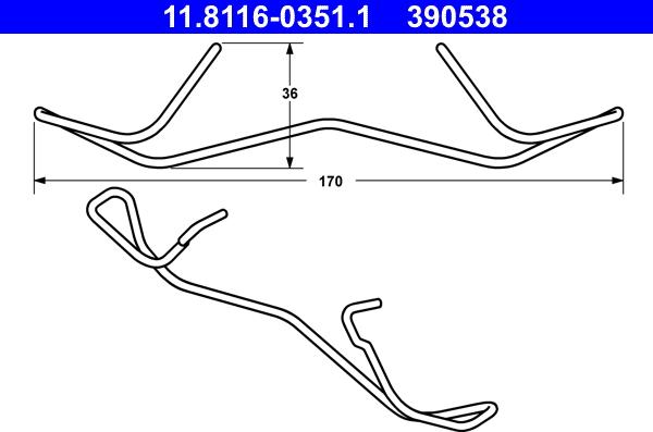 ATE 11.8116-0351.1 - Ressort, étrier de frein cwaw.fr