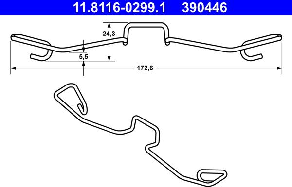 ATE 11.8116-0299.1 - Ressort, étrier de frein cwaw.fr